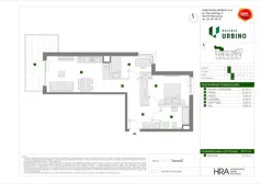 3 pokoje, mieszkanie 59,75 m², piętro 2, oferta nr F/39, Osiedle Urbino 4.3, Warszawa, Włochy, Raków, ul. Szybka