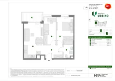 3 pokoje, mieszkanie 59,97 m², piętro 5, oferta nr F/52, Osiedle Urbino 4.3, Warszawa, Włochy, Raków, ul. Szybka