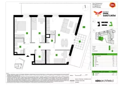 4 pokoje, mieszkanie 73,20 m², piętro 1, oferta nr A/36, Osiedle Park Świetlików, Wrocław, Maślice, Aleja Śliwowa 21