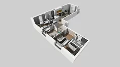 4 pokoje, mieszkanie 72,38 m², piętro 1, oferta nr E/36, Bokserska 71 etap 2.3, Warszawa, Ursynów, Wyczółki, ul. Bokserska