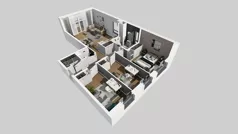4 pokoje, mieszkanie 77,24 m², piętro 1, oferta nr W/6, Wille Biskupin 2.1, Wrocław, Biskupin-Sępolno-Dąbie-Bartoszowice, Śródmieście, ul. K. Olszewskiego