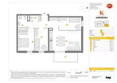 4 pokoje, mieszkanie 66,41 m², piętro 1, oferta nr A/12, Apartamenty Kamieńskiego, Wrocław, Karłowice-Różanka, ul. Kamieńskiego 53a