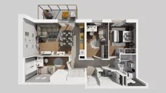 4 pokoje, mieszkanie 66,41 m², piętro 1, oferta nr A/12, Apartamenty Kamieńskiego, Wrocław, Karłowice-Różanka, ul. Kamieńskiego 53a