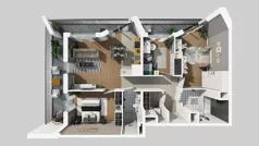 4 pokoje, mieszkanie 91,74 m², piętro 5, oferta nr B/75, Osiedle przy Wielickiej etap 1.2, Kraków, Bieżanów-Prokocim, ul. M. Orwid