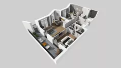 4 pokoje, mieszkanie 91,74 m², piętro 5, oferta nr B/75, Osiedle przy Wielickiej etap 1.2, Kraków, Bieżanów-Prokocim, ul. M. Orwid