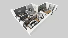 4 pokoje, mieszkanie 74,38 m², piętro 3, oferta nr B/98, Osiedle przy Wielickiej etap 1.2, Kraków, Bieżanów-Prokocim, ul. M. Orwid