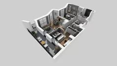 4 pokoje, mieszkanie 90,21 m², piętro 5, oferta nr B/150, Osiedle przy Wielickiej etap 1.2, Kraków, Bieżanów-Prokocim, ul. M. Orwid