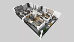 4 pokoje, mieszkanie 90,21 m², piętro 5, oferta nr B/150, Osiedle przy Wielickiej etap 1.2, Kraków, Bieżanów-Prokocim, ul. M. Orwid