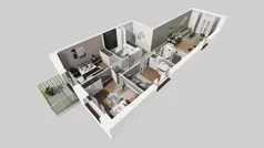 4 pokoje, mieszkanie 72,86 m², piętro 1, oferta nr C/64, Przystanek Prądnik 2, Kraków, Prądnik Biały, Górka Narodowa, ul. Meiera
