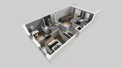 4 pokoje, mieszkanie 60,96 m², piętro 1, oferta nr A/3, Międzyleska 4, Wrocław, Tarnogaj, Krzyki, ul. Międzyleska