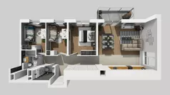 4 pokoje, mieszkanie 80,36 m², piętro 1, oferta nr A/4, Międzyleska 4, Wrocław, Tarnogaj, Krzyki, ul. Międzyleska