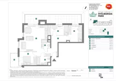 4 pokoje, mieszkanie 81,93 m², piętro 5, oferta nr J/79, Apartamenty Myśliborska Park, Warszawa, Białołęka, Żerań, ul. Myśliborska 11
