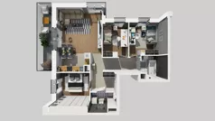 4 pokoje, mieszkanie 74,36 m², piętro 3, oferta nr I/25, Apartamenty Park Matecznego etap 2.2, Kraków, Podgórze, Mateczny, ul. Orawska