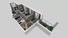 4 pokoje, mieszkanie 62,86 m², piętro 2, oferta nr A/25, Apartamenty Metro Wilanowska, Warszawa, Mokotów, Ksawerów, ul. Pejzażowa 26