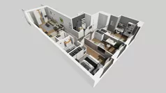 4 pokoje, mieszkanie 74,90 m², piętro 2, oferta nr A/121, Apartamenty Metro Wilanowska, Warszawa, Mokotów, Ksawerów, ul. Pejzażowa 26