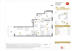 4 pokoje, mieszkanie 74,98 m², piętro 5, oferta nr A/133, Apartamenty Metro Wilanowska, Warszawa, Mokotów, Ksawerów, ul. Pejzażowa 26