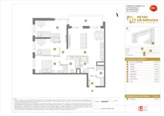 4 pokoje, mieszkanie 77,53 m², piętro 1, oferta nr A/198, Apartamenty Metro Wilanowska, Warszawa, Mokotów, Ksawerów, ul. Pejzażowa 26