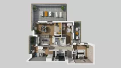 4 pokoje, mieszkanie 86,28 m², piętro 3, oferta nr A/234, Apartamenty Metro Wilanowska, Warszawa, Mokotów, Ksawerów, ul. Pejzażowa 26