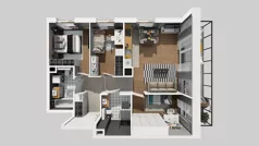 4 pokoje, mieszkanie 72,85 m², piętro 1, oferta nr C/9, Osiedle Urbino 4.2, Warszawa, Włochy, Raków, ul. Szybka