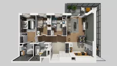 4 pokoje, mieszkanie 78,29 m², piętro 1, oferta nr C/14, Osiedle Urbino 4.2, Warszawa, Włochy, Raków, ul. Szybka