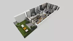 4 pokoje, mieszkanie 70,14 m², parter, oferta nr D/1, Osiedle Urbino 4.2, Warszawa, Włochy, Raków, ul. Szybka