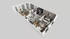 4 pokoje, mieszkanie 70,26 m², piętro 1, oferta nr D/5, Osiedle Urbino 4.2, Warszawa, Włochy, Raków, ul. Szybka