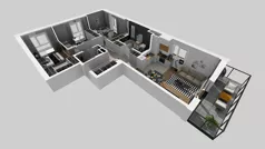 4 pokoje, mieszkanie 81,37 m², piętro 2, oferta nr D/12, Osiedle Urbino 4.2, Warszawa, Włochy, Raków, ul. Szybka