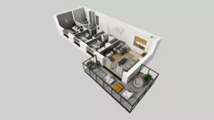 4 pokoje, mieszkanie 59,11 m², piętro 2, oferta nr D/35, Osiedle Urbino 4.2, Warszawa, Włochy, Raków, ul. Szybka