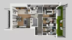 4 pokoje, mieszkanie 74,31 m², parter, oferta nr E/1, Osiedle Urbino 4.3, Warszawa, Włochy, Raków, ul. Szybka