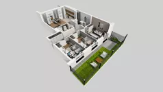 4 pokoje, mieszkanie 74,31 m², parter, oferta nr E/1, Osiedle Urbino 4.3, Warszawa, Włochy, Raków, ul. Szybka