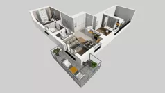4 pokoje, mieszkanie 64,89 m², piętro 2, oferta nr E/11, Osiedle Urbino 4.3, Warszawa, Włochy, Raków, ul. Szybka