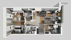 4 pokoje, mieszkanie 66,65 m², piętro 1, oferta nr E/33, Osiedle Urbino 4.3, Warszawa, Włochy, Raków, ul. Szybka