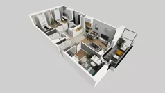 4 pokoje, mieszkanie 66,65 m², piętro 2, oferta nr E/40, Osiedle Urbino 4.3, Warszawa, Włochy, Raków, ul. Szybka