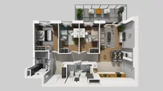 4 pokoje, mieszkanie 74,68 m², piętro 5, oferta nr F/53, Osiedle Urbino 4.3, Warszawa, Włochy, Raków, ul. Szybka