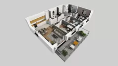4 pokoje, mieszkanie 74,68 m², piętro 5, oferta nr F/53, Osiedle Urbino 4.3, Warszawa, Włochy, Raków, ul. Szybka