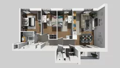 4 pokoje, mieszkanie 75,06 m², piętro 6, oferta nr E/42, Rapsodia 3, Wrocław, Karłowice-Różanka, Różanka, ul. Wołowska
