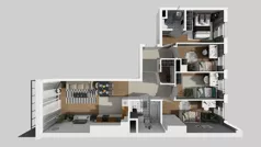 5 pokoi, mieszkanie 85,24 m², piętro 1, oferta nr E/5, Bokserska 71 etap 2.3, Warszawa, Ursynów, Wyczółki, ul. Bokserska