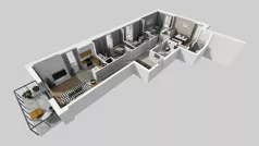 5 pokoi, mieszkanie 85,82 m², piętro 1, oferta nr E/8, Bokserska 71 etap 2.3, Warszawa, Ursynów, Wyczółki, ul. Bokserska