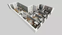 5 pokoi, mieszkanie 85,24 m², piętro 2, oferta nr E/9, Bokserska 71 etap 2.3, Warszawa, Ursynów, Wyczółki, ul. Bokserska