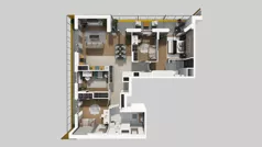 5 pokoi, mieszkanie 117,78 m², piętro 10, oferta nr F/54, Apartamenty Literacka bud. E i F, Warszawa, Bielany, Piaski, ul. Literacka