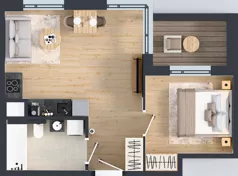 2 pokoje, mieszkanie 37,99 m², piętro 1, oferta nr E/3, Apartamenty Literacka bud. E i F, Warszawa, Bielany, Piaski, ul. Literacka