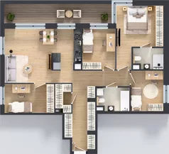 5 pokoi, mieszkanie 98,30 m², piętro 1, oferta nr E/4, Apartamenty Literacka bud. E i F, Warszawa, Bielany, Piaski, ul. Literacka