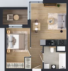 2 pokoje, mieszkanie 37,56 m², piętro 1, oferta nr E/8, Apartamenty Literacka bud. E i F, Warszawa, Bielany, Piaski, ul. Literacka