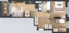 3 pokoje, mieszkanie 51,95 m², piętro 1, oferta nr E/57, Apartamenty Literacka bud. E i F, Warszawa, Bielany, Piaski, ul. Literacka