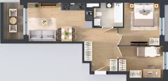 3 pokoje, mieszkanie 52,03 m², piętro 6, oferta nr E/77, Apartamenty Literacka bud. E i F, Warszawa, Bielany, Piaski, ul. Literacka