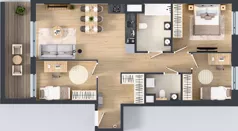 4 pokoje, mieszkanie 76,85 m², piętro 1, oferta nr E/78, Apartamenty Literacka bud. E i F, Warszawa, Bielany, Piaski, ul. Literacka