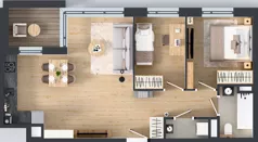 3 pokoje, mieszkanie 58,28 m², piętro 1, oferta nr E/84, Apartamenty Literacka bud. E i F, Warszawa, Bielany, Piaski, ul. Literacka