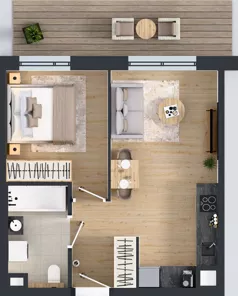 2 pokoje, mieszkanie 37,29 m², piętro 2, oferta nr E/87, Apartamenty Literacka bud. E i F, Warszawa, Bielany, Piaski, ul. Literacka