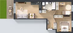 3 pokoje, mieszkanie 59,76 m², parter, oferta nr E/150, Apartamenty Literacka bud. E i F, Warszawa, Bielany, Piaski, ul. Literacka