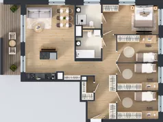 5 pokoi, mieszkanie 99,83 m², piętro 6, oferta nr F/38, Apartamenty Literacka bud. E i F, Warszawa, Bielany, Piaski, ul. Literacka